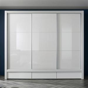 (착불)우아미가구 브리델 UV하이그로시 슬라이딩 장롱 3통 서랍