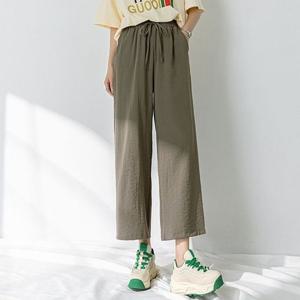 여성팬츠 5컬러 팬츠 무지 7부 린넨 밴딩 LKP074 와이드