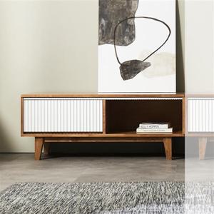 (착불)우아미가구 티모스 템바보드 원목 도어 비디오 거실장