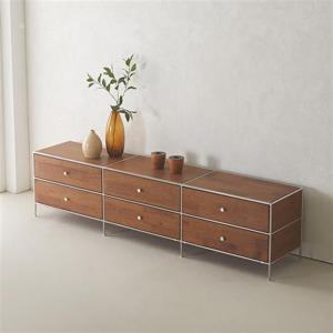 (착불)우아미가구 포터 원목 서랍 수납 낮은 거실장 2000