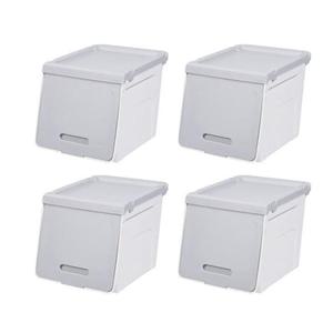 리빙박스 다용도 수납 보관 정리함 슬림형 중 4개세트