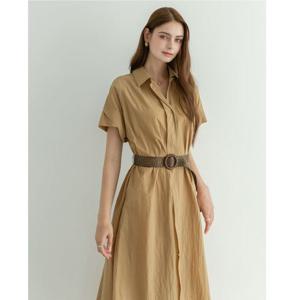 [르니앤맥코이(여성)]오픈카라 바스락소재 벨티드원피스 (ML08OP102HJY)