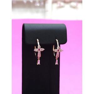 로뎀 세이브존05 Elegance 루비 십자가 은침 귀걸이(로즈골드)2 RDA23110212