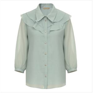 [미니멈]프릴넥7부소매블라우스(MYCGWB7120)