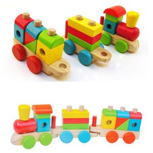 기차블럭 원목 기차 놀이 블록 교구 영아 장난감 어린이집 완구