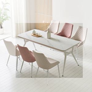 (착불)우아미가구 포그니 12T 통세라믹 6인 화이트 식탁(의자 미