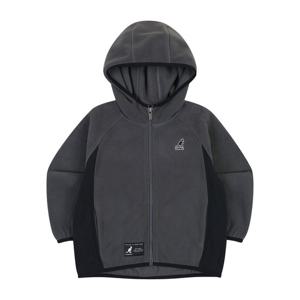 캉골키즈 우븐 믹스 플리스 후디드 점퍼 QD 0003 차콜