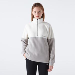 [데상트공식][50% OFF] 마이크로 플리스 오버핏 반집업 맨투맨 SP423THTO1