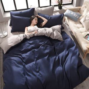 침대커버 사계절 양면 침구세트4p 풀세트 블루그레이 Q DD