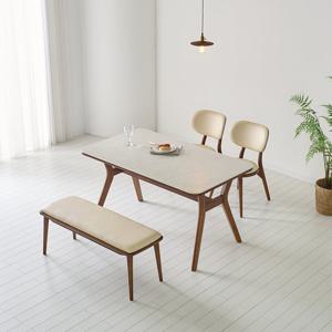 (착불)우아미가구 스벤 12T 통세라믹 화이트 고무나무 원목 식탁