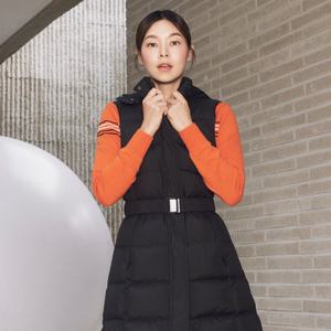 [JDX]여성 파이어샷 후드 롱다운 베스트 X1WVV8152