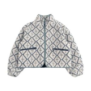 블루테일 AYH2JP03IV아이보리 패턴 양털 짚업 점퍼