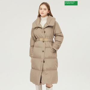 베네통 하이넥 벨티드 덕 롱 패딩 BAPDF8361_BG