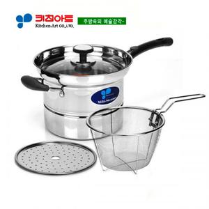 키친아트 스테인레스 찜국수냄비(찜기)18CM