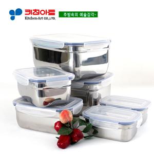 키친아트 피앙세(FIANCE) 스텐밀폐용기 6종SET(D)SET