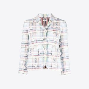 톰브라운 FBC812A F0287 996 마다라스 체크 푸프 트위드 블레이저 시즈널멀티 여성 자켓