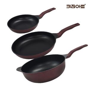 키친아트 금상첨화 티타늄코팅 인덕션 후라이팬세트 3종C 후24+32+웍32