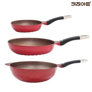 키친아트 꼬뜨 울트라 논스틱코팅 인덕션 후라이팬세트 3종D 후20+32+웍32