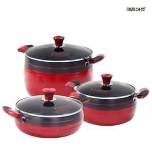 키친아트 신비 인덕션냄비 경질 냄비세트 3종C 양수20+전골24+곰솥28