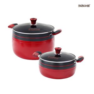 키친아트 신비 인덕션냄비 경질 냄비세트 2종F 양수20+곰솥28