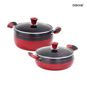 키친아트 신비 인덕션냄비 경질 냄비세트 2종E(양수24+전골24)