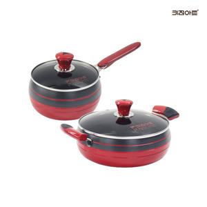 키친아트 신비 인덕션냄비 경질 냄비세트 2종C 편수18+전골24