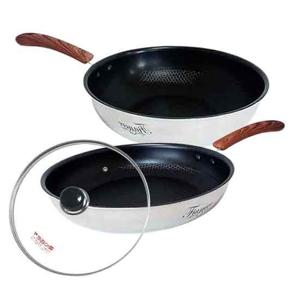 키친아트 피앙세 통5중 인덕션 엠보코팅 후라이팬2종28+28궁-커버
