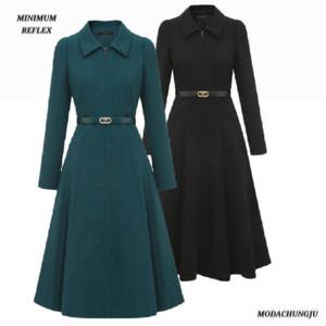 [미니멈]MD 카라넥 앞집업 플레어 원피스 MD MYDGWO0820 M_CJ