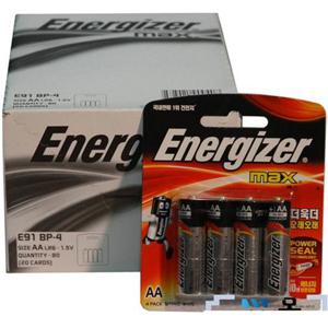 망간건전지 에너자이저 맥스 AA 4 건전지 (1.5V) 80알(20카드)
