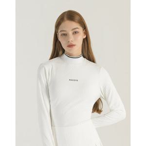 헤지스 골프 여성 25SS 화이트 여성 자카드 하이넥 베이스레이어 HWTS5A111OW