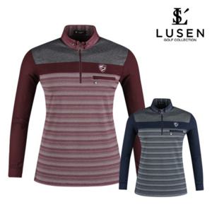 보스케 남성 봄 가을 골프웨어 골프 배색 반집업 긴팔 티셔츠