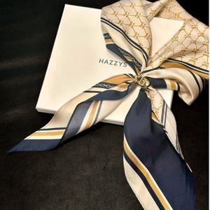 [헤지스] [SILK100%]네이비 헤리아토스카프(링포함) HISC5E630N2