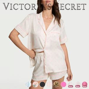 빅토리아시크릿 잠옷 프린트 실키 새틴 반팔 파자마 2PCS 11253923