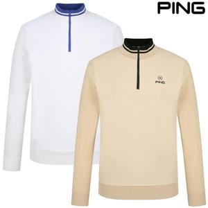 [핑골프][골프양말증정_PBS]남성 우븐 패치 반집업 긴팔 니트 111E1SR101