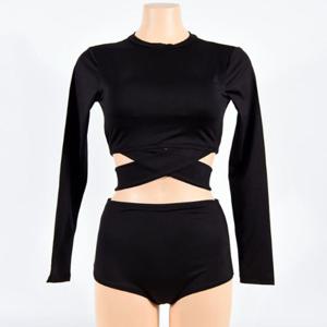 (MLX) 여성 비치 X크롭래쉬가드 비키니 수영복_DM