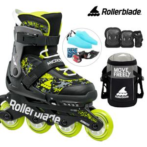 롤러블레이드 아동 인라인스케이트 마이크로블레이드 SL 라임+가방+보호대 유아 어린이 인라인 신발항균건조기