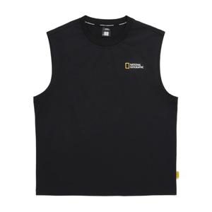 내셔널지오그래픽 N252MTS093 크로우 COOL MAX 레터링 세미오버핏 민소매 티셔츠 CARBON B