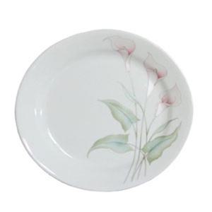 코렐 백합 원형 접시(중)플레이팅 디저트 도자기 꽃 식기 주방식기 주방접시 부엌접시 심플한접시 심플접시