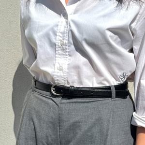 [헤지스] 블랙 실버버클 소가죽 여성 벨트 24mm[HJBE5E407BK]