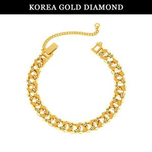 [한국금다이아몬드] 순금 팔찌 24K 금팔찌 콤비 컷팅 팔각 체인 37.5g