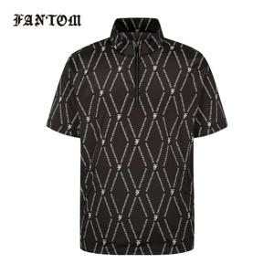 [팬텀] 남성 로고 패턴 하프집업 반팔 아노락