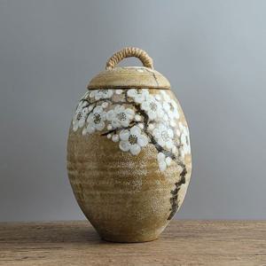 모래분청 매화 10kg 쌀독 쌀통 현관 소금 항아리 소금항아리 소금보관항아리 잡곡항아리 도자기쌀항아리 잡