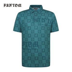 [팬텀] 남성 자가드 조직 로고 패턴 카라 반팔티셔츠