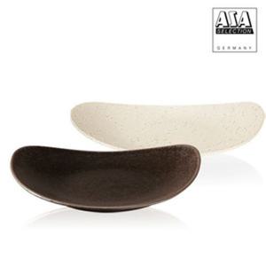 (독일 아사셀렉션) 쿠바 스톤+크림 접시 2P세트 대 플레이팅접시 플레이트그릇 플레이팅그릇 고급식기 고급