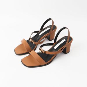 [신난다슈] 여성 슬링백 샌들 힐 6cm 여자 여름 메리제인 소가죽 발편한 통굽 BS25008 브라운