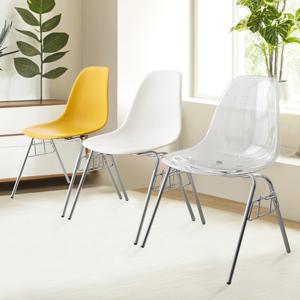 아이즈 체어 2개 플라스틱 철제 인테리어 디자인 주방 식탁 카페 커피숍 음식점 매장 의자