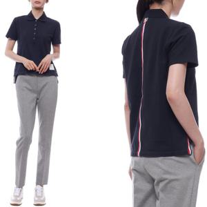 [톰브라운(잡화)]25SS 여성 센터백 스트라이프 폴로 반팔티셔츠 (FJP014A 00050 415 25S