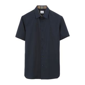 버버리 블랙 버튼업 칼라 반팔 셔츠 8079596 A1189