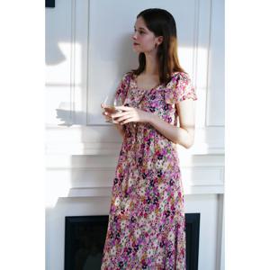 [와코루]찰랑 레이온 잔꽃프린트 컵내장 홈원피스 2종택1 WGN7172