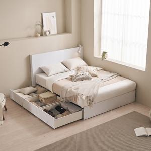 로사 빅 수납 LED조명 일반헤드 킹사이즈 서랍 침대 프레임 K (일반서랍)